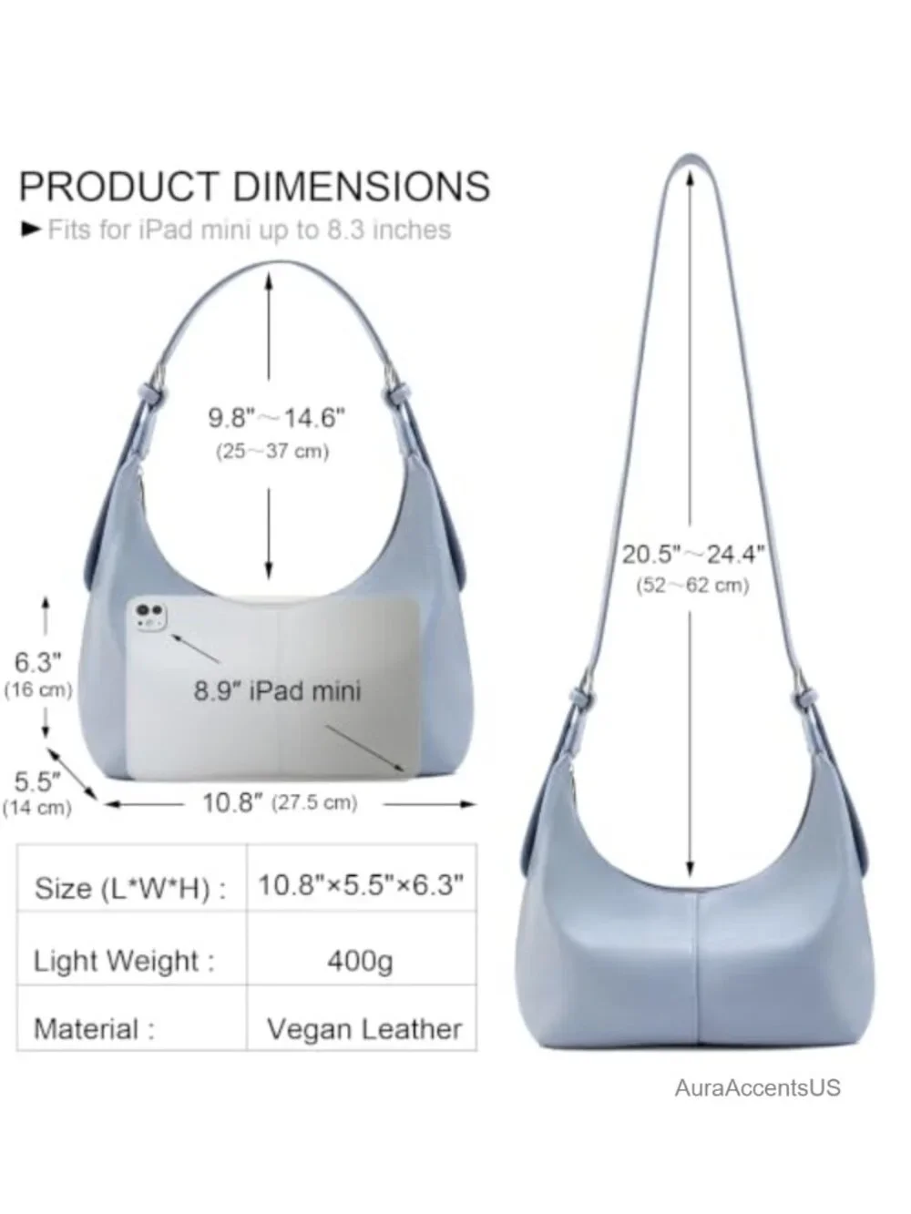 Hobo Bag for Women Slouchy Shoulder Purse Crossbody Handbag Faux Leather with